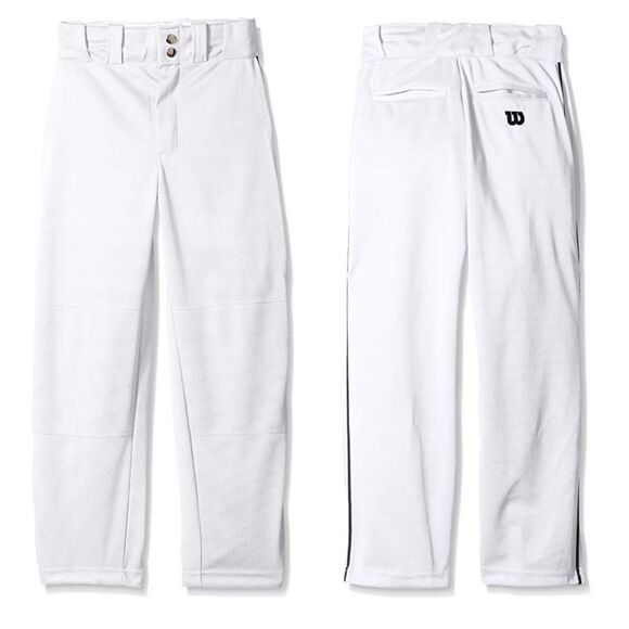 Wilson Youth Boys Small Relaxed Fit Baseball Pants With Green Piping Sports Game - Picture 1 of 8